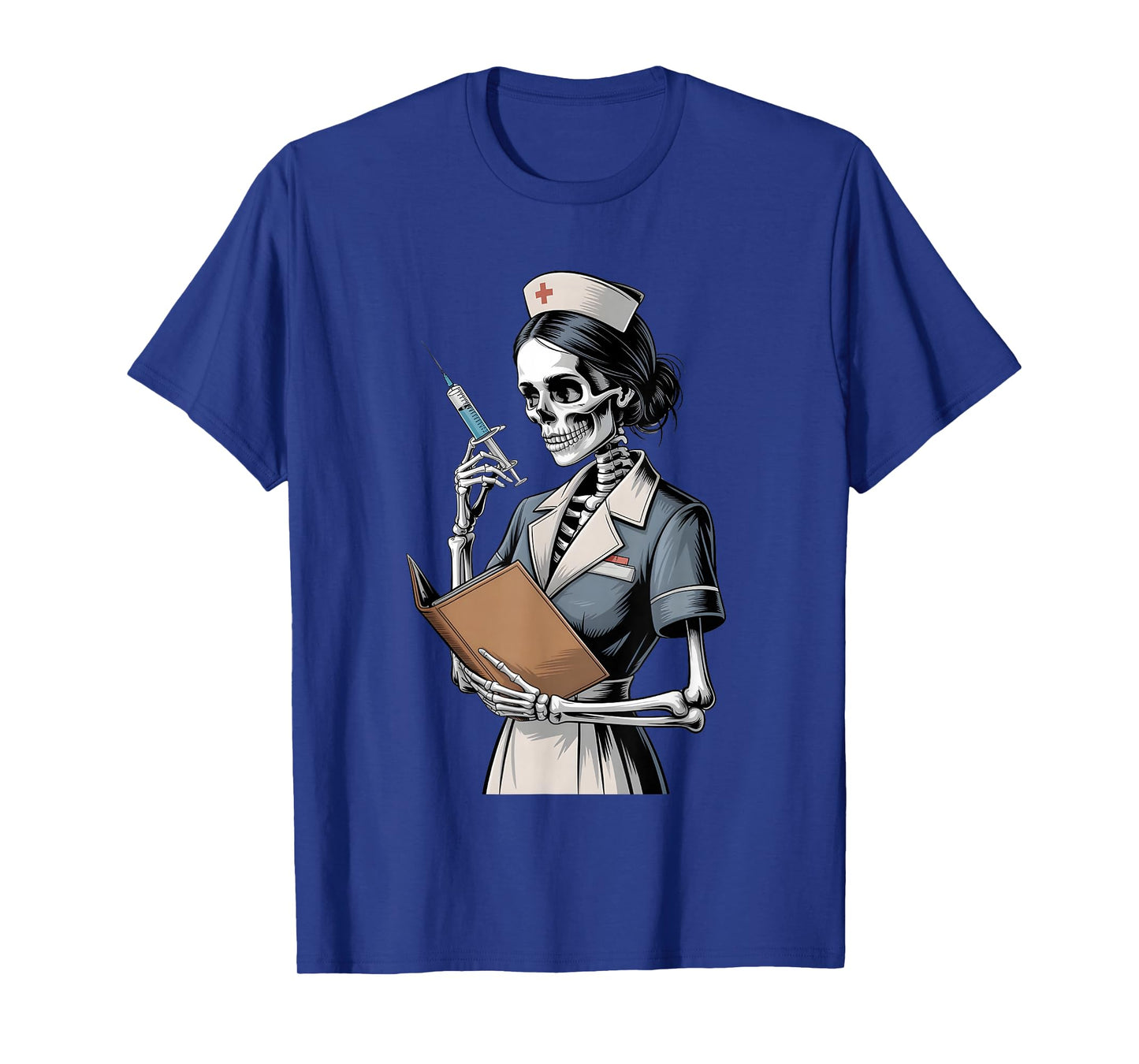 Halloween Gothic Skeleton Nurse with Syringe T-Shirt