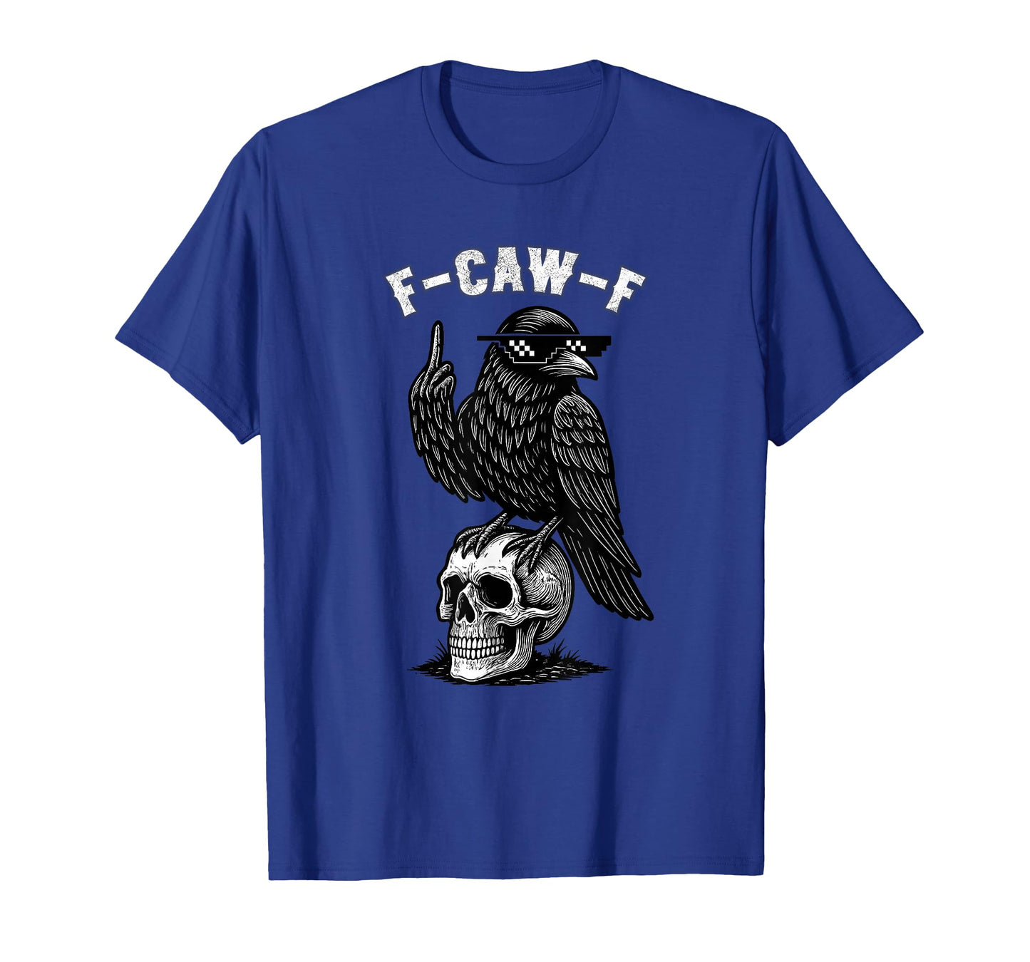 F-Caw-F Black Crow Pun Funny Bird Cawing Grunge T-Shirt