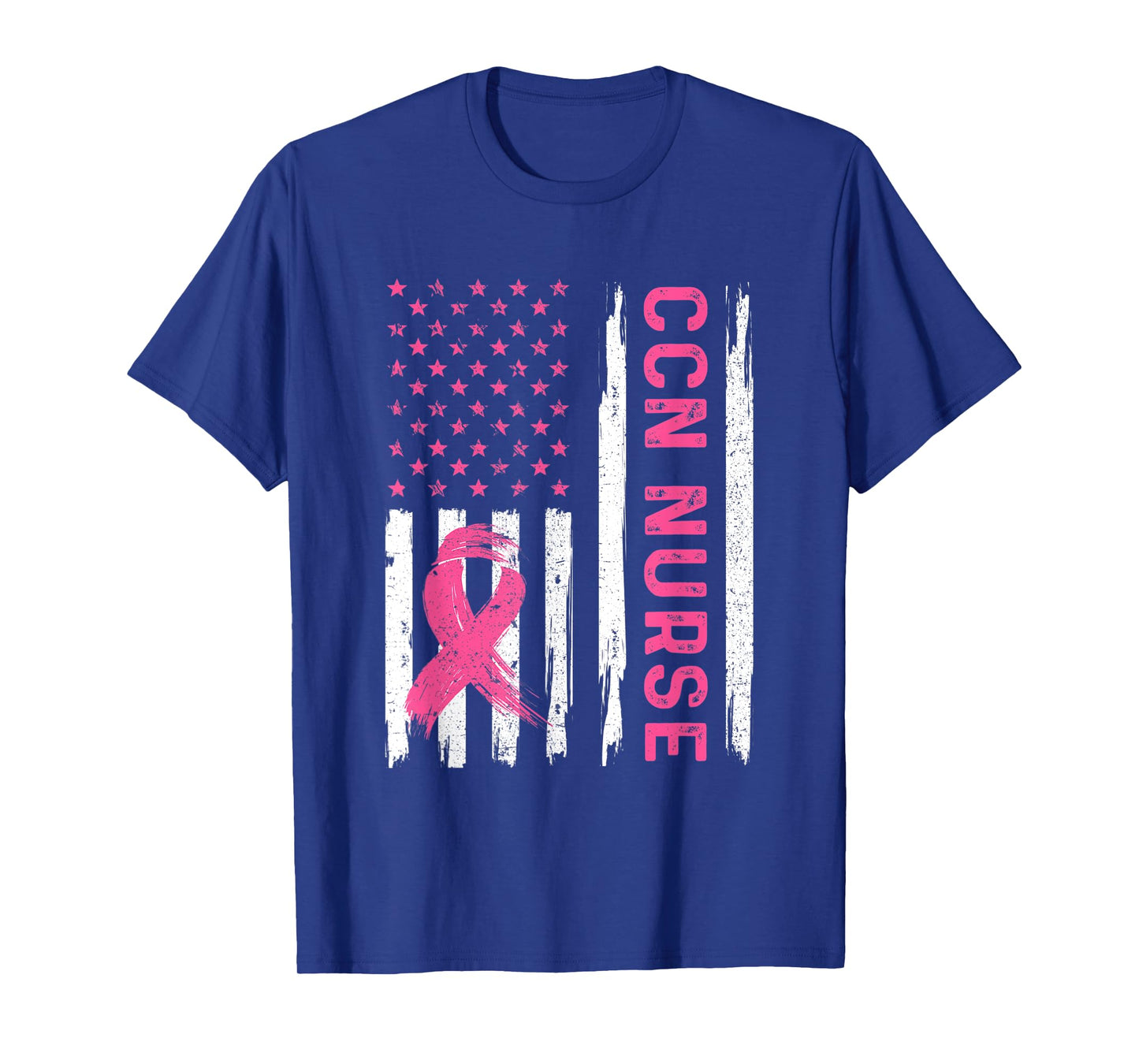 CCN Nurse American Flag Nurse Breast Cancer Awareness T-Shirt