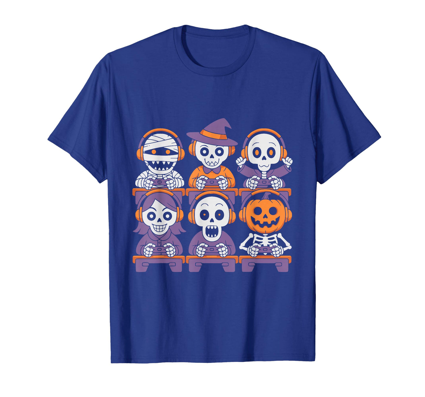 Halloween Skeleton Zombie Mummy Ghost Gamer Boys Men Kids T-Shirt