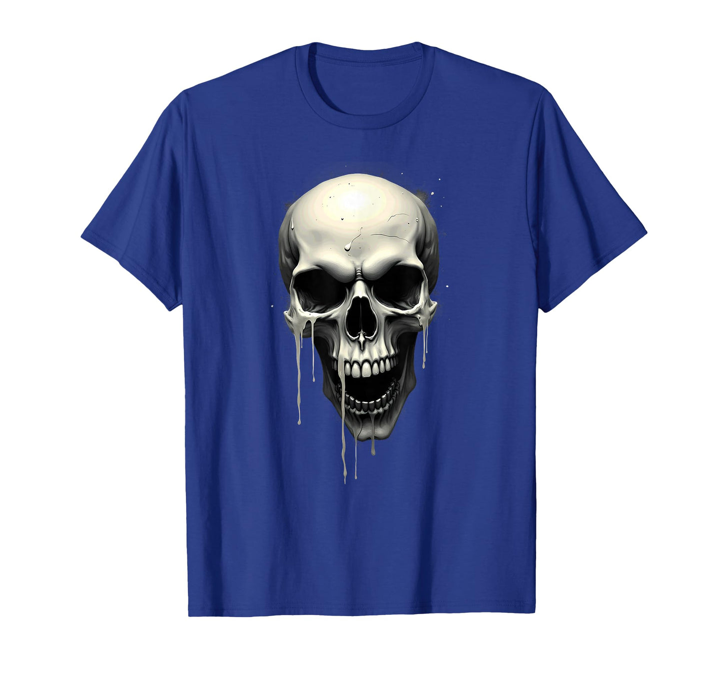 Melting Scary Skull Drip Skeleton Halloween T-Shirt