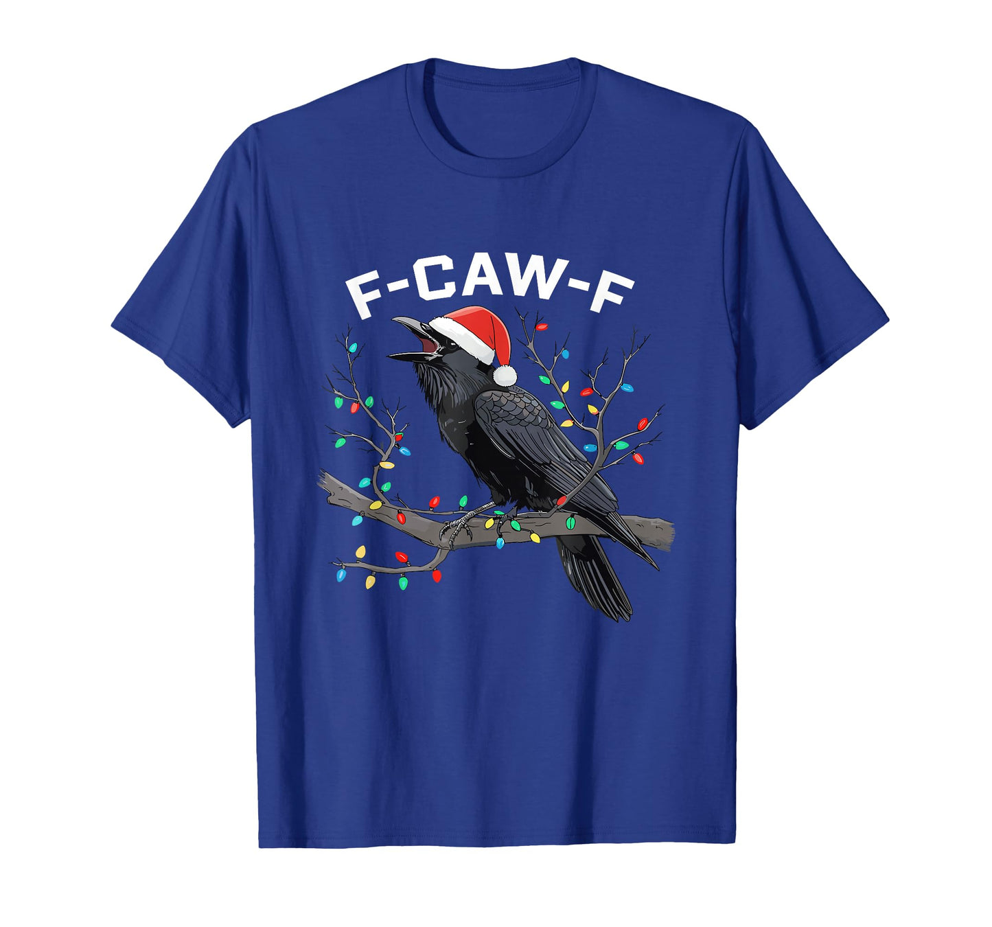 F-CAW-F Crow Raven Christmas Lights Dark Bird Crow Xmas T-Shirt