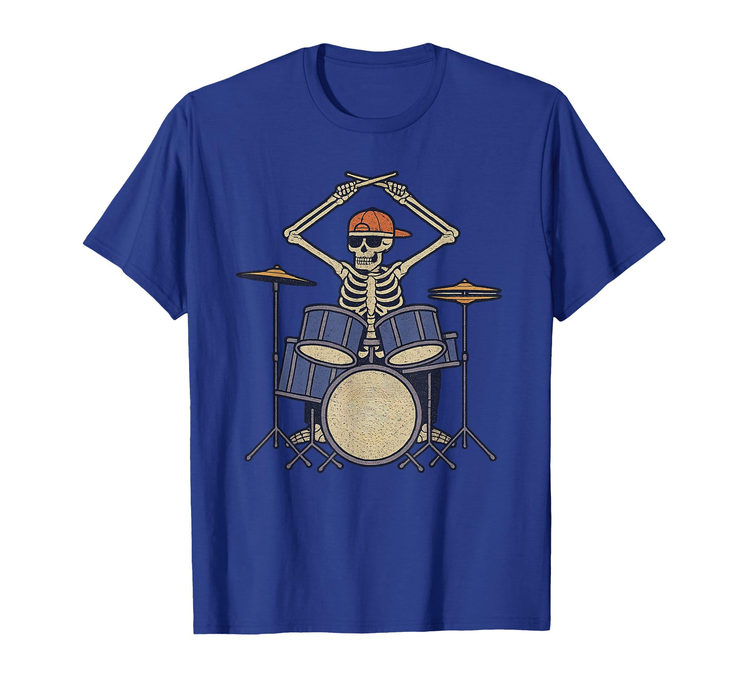 Vintage Halloween Skeleton Drummer Funny Spooky Costume T-Shirt