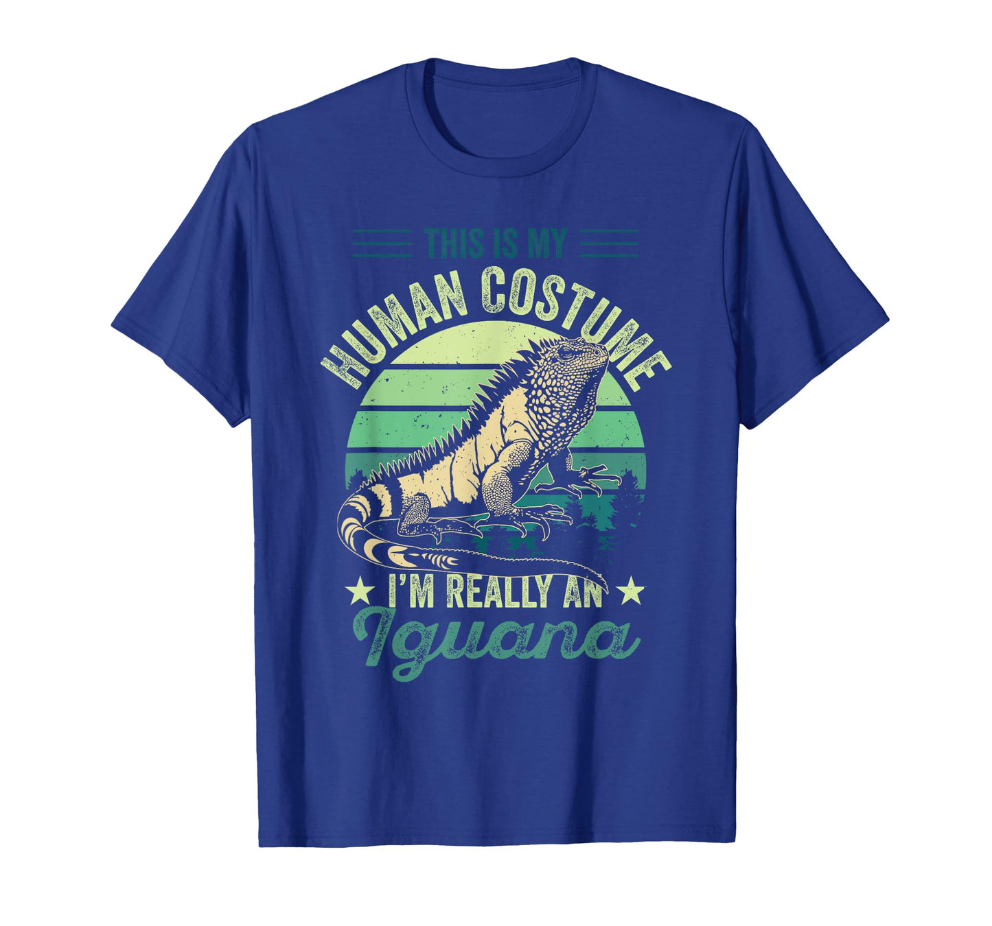 Retro My Human Costume I'm Really An Iguana Reptile Vintage T-Shirt