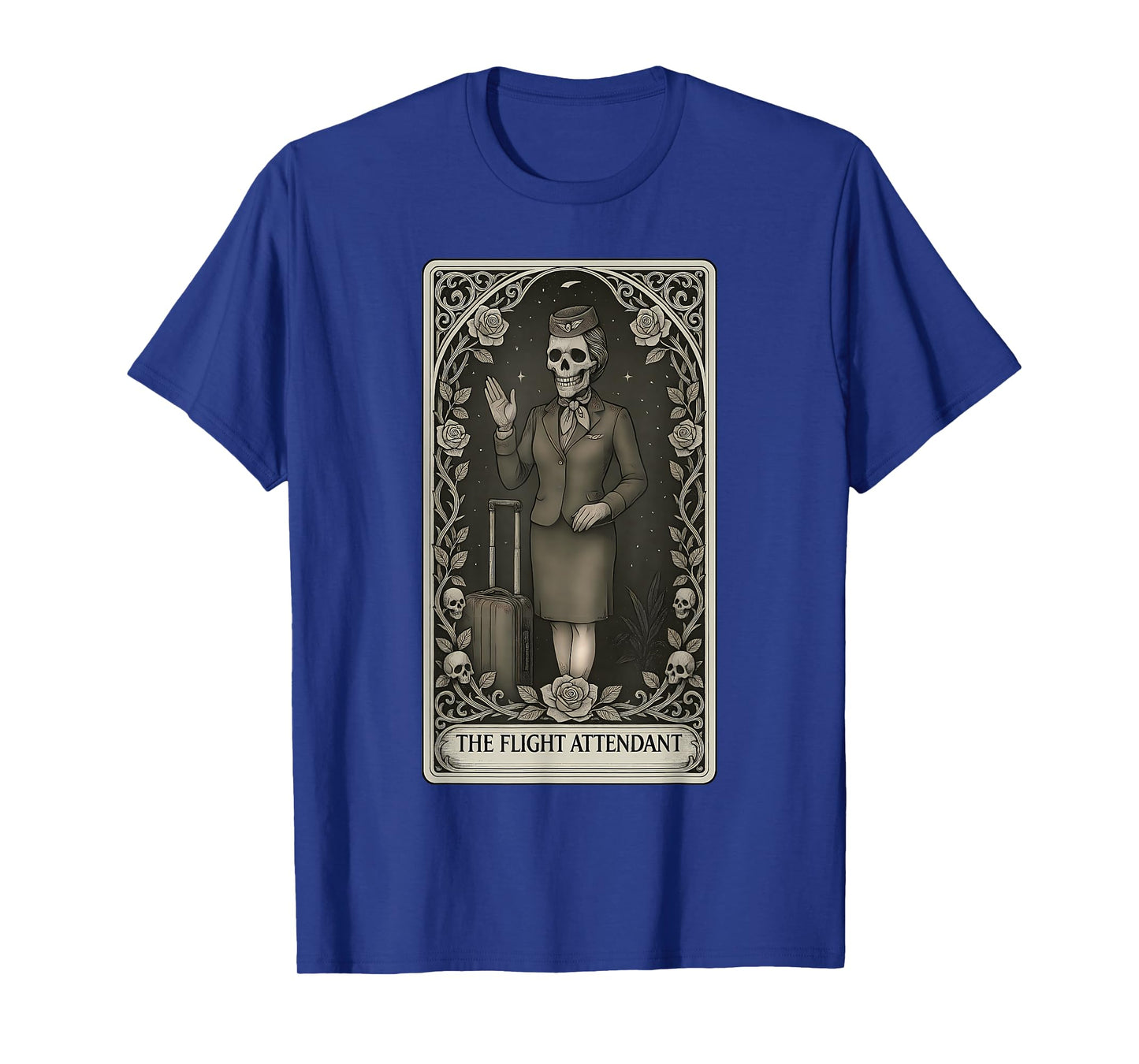 The Flight Attendant Skeleton Tarot Card T-Shirt