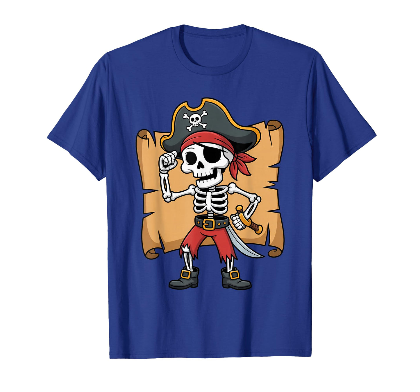 Funny Pirate Skeleton Halloween Costume Skull Jolly T-Shirt