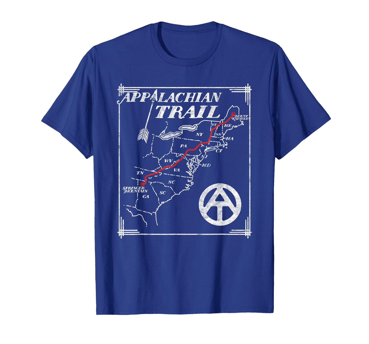 Appalachian Trail Map Retro Vintage States Design T-Shirt