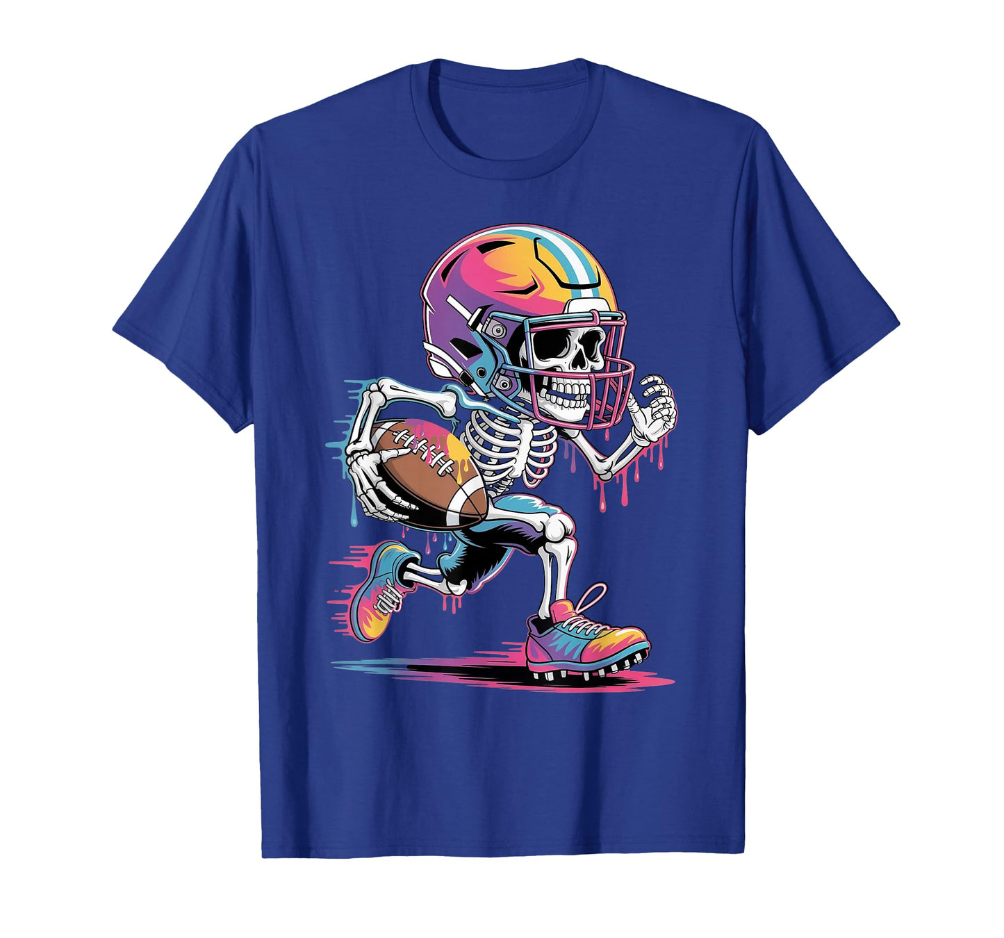 Halloween Skeleton Football Drip Dripping Boys Youth Kids T-Shirt