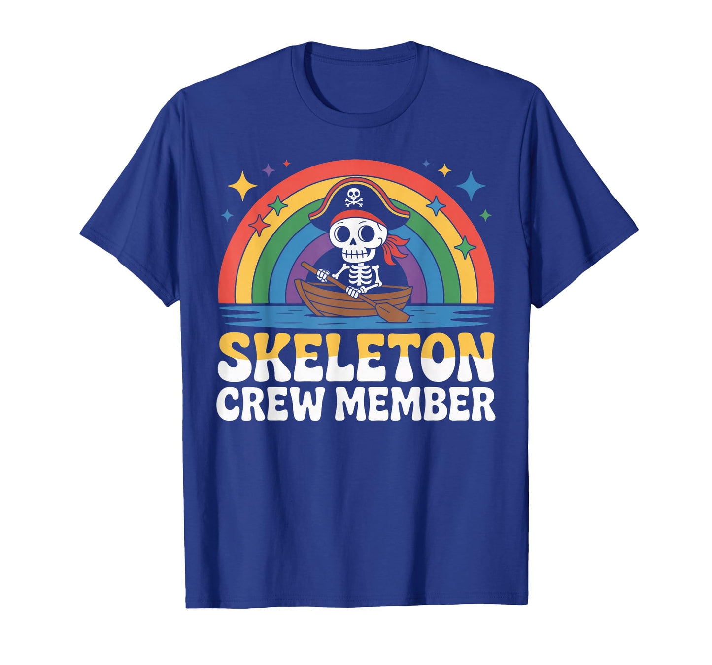 Skeleton Crew Member Tiny Pirate Captain Rowing Boat T-Shirt