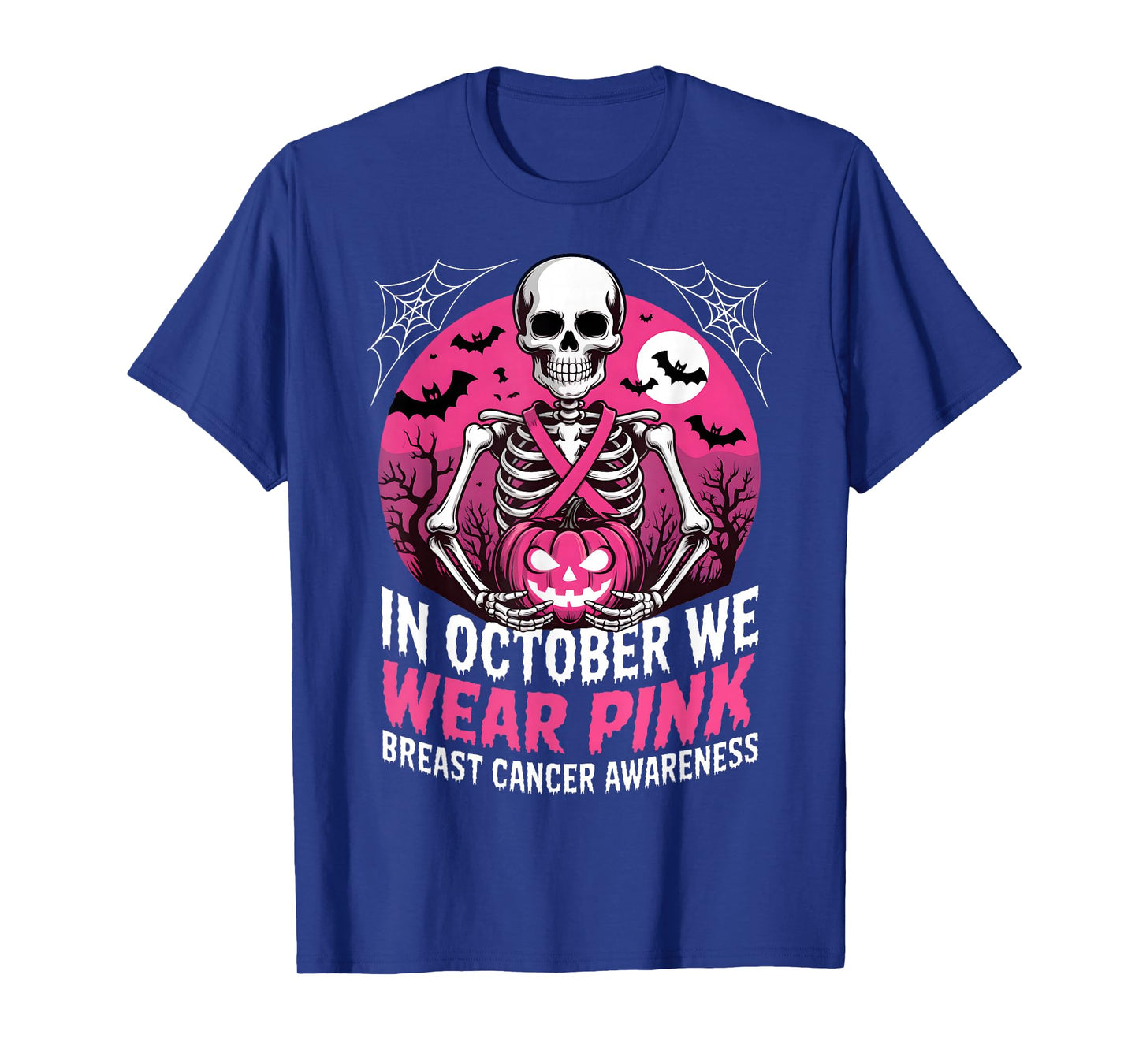 in October We Wear Pink Shirt Ghost Breast Cancer Awareness T-Shirt