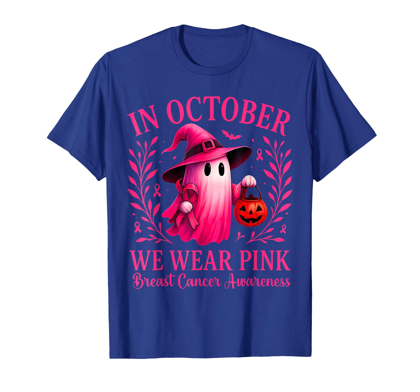Breast Cancer Women Halloween in October We Wear Pink T-Shirt
