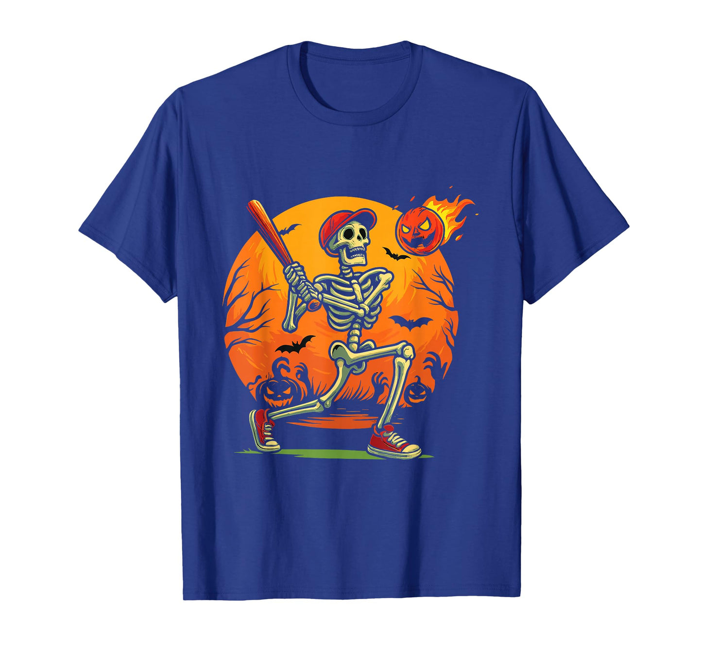 Baseball Skeleton Halloween Player Costume Tee T-Shirt