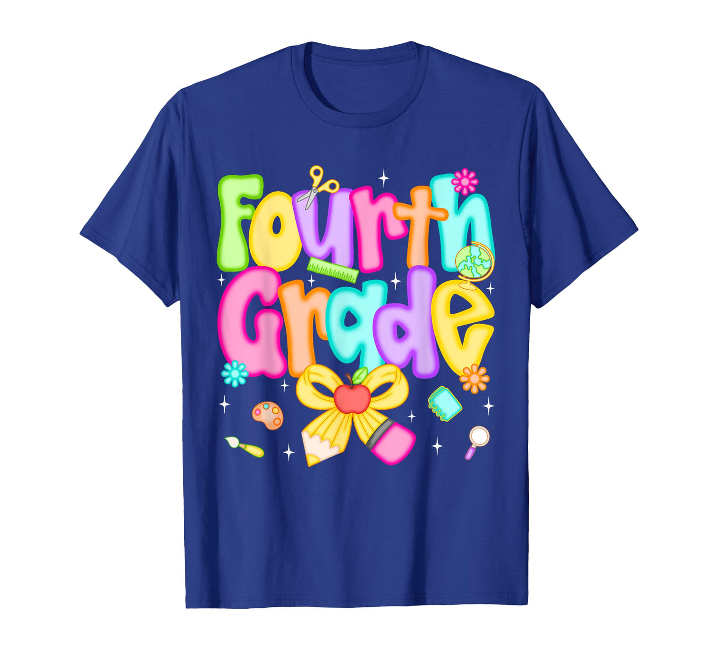 Preppy Fourth Grade Back To School 4th Grade Teacher Girls T-Shirt