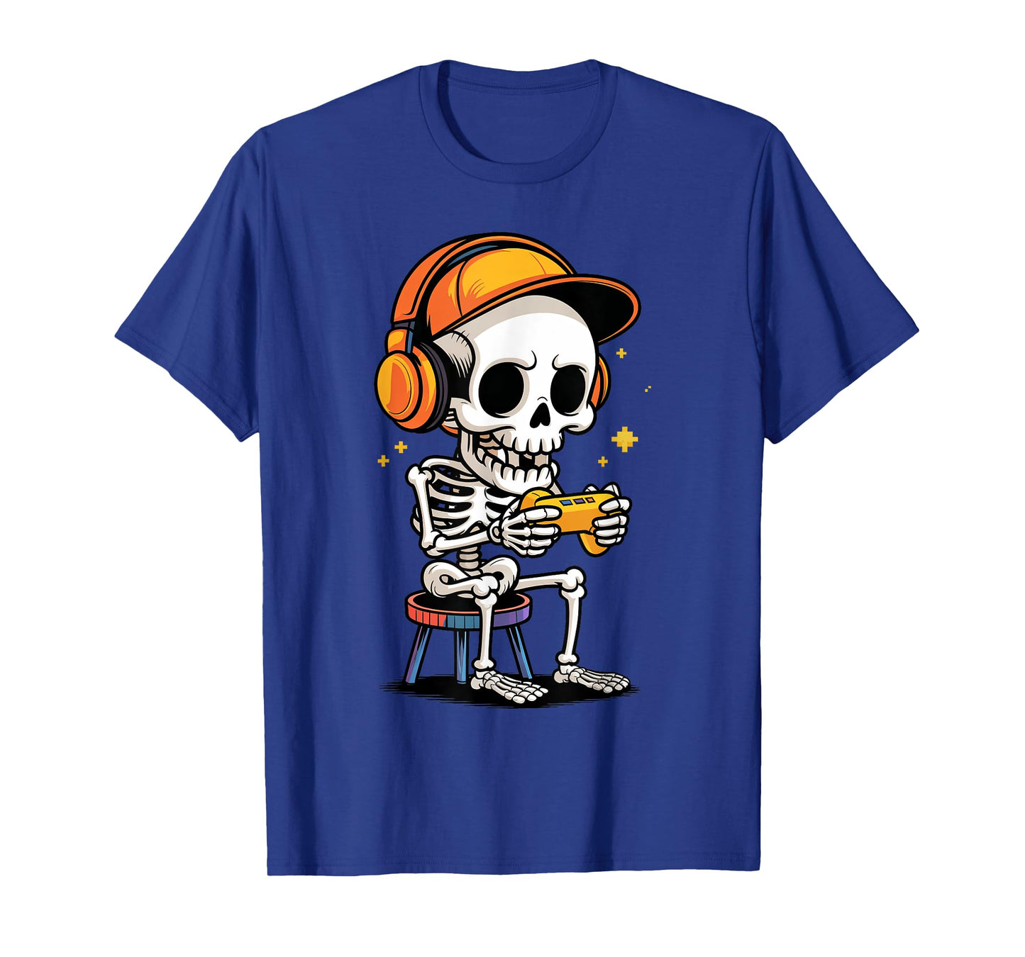 Funny Skeleton Gamer Halloween Playing Video Games Toddler T-Shirt