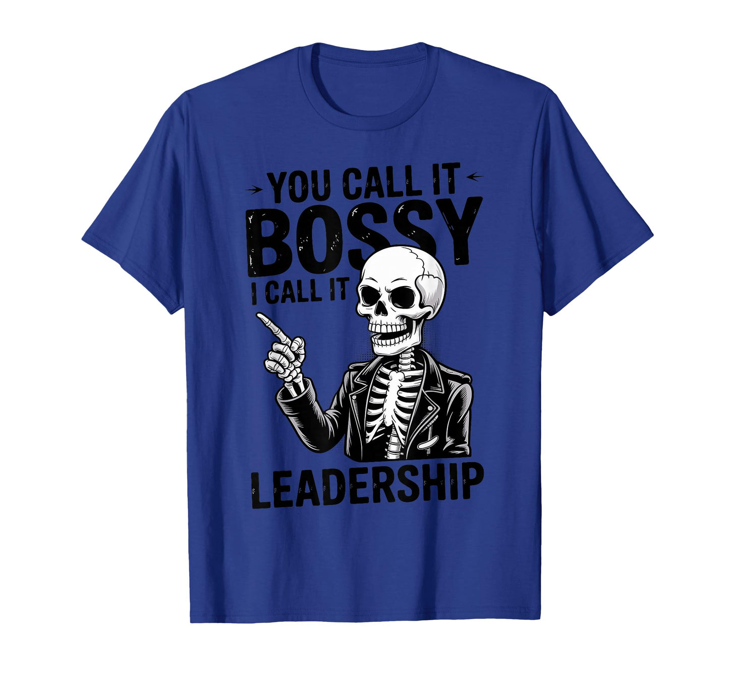 Skeleton Pointing Humor Gothic Art Design T-Shirt