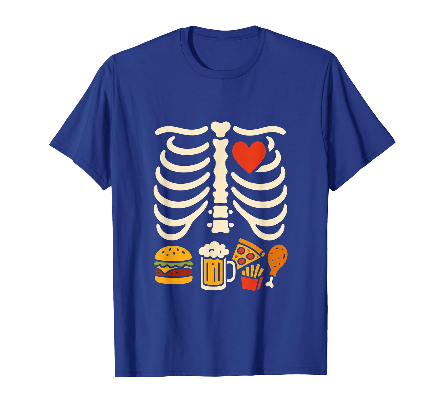 Beer Belly Skeleton Food Pregnancy Funny Halloween Dad T-Shirt