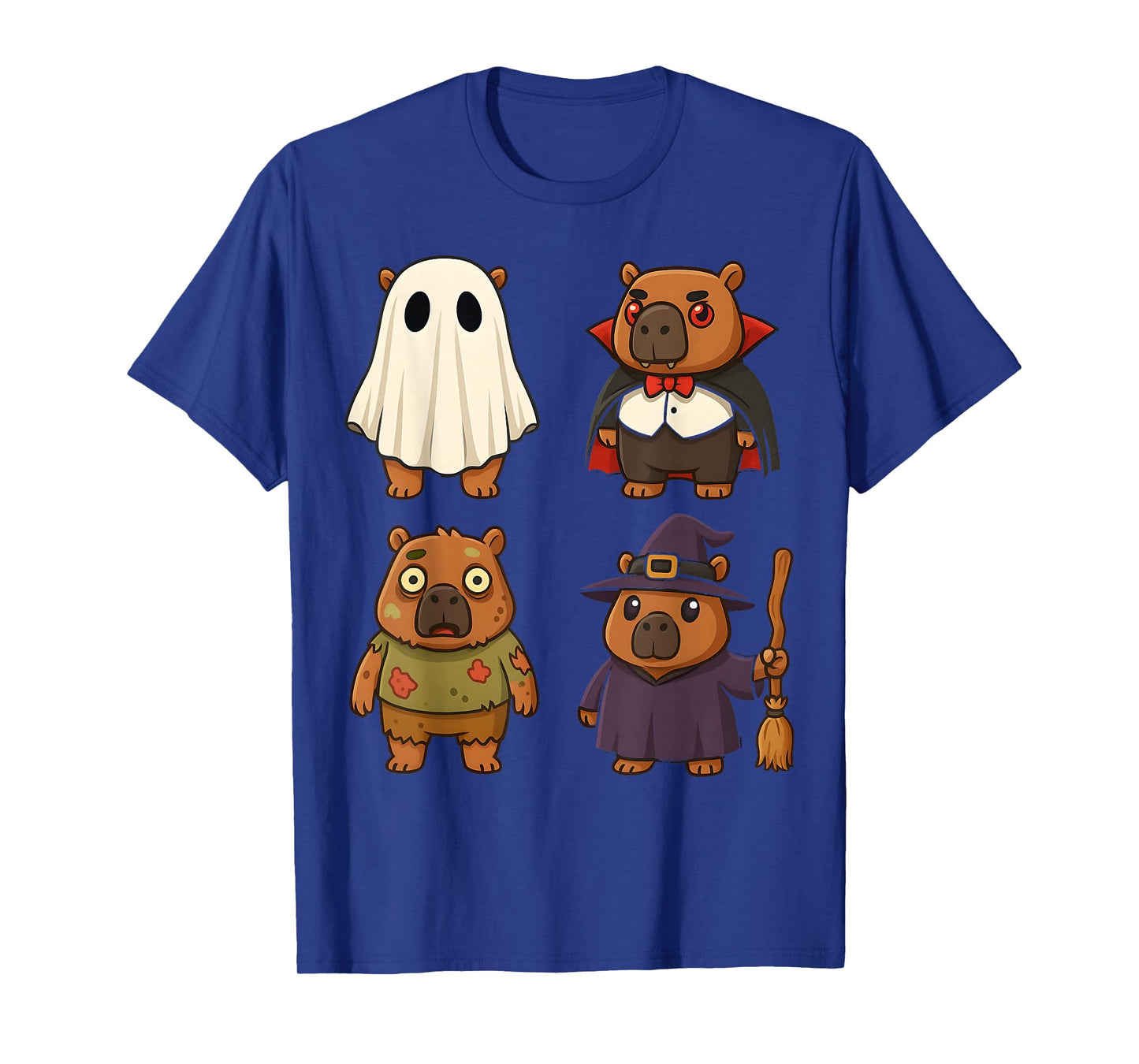 Funny Capybara Ghost Witch Zombie Halloween Costume Boys Gir T-Shirt