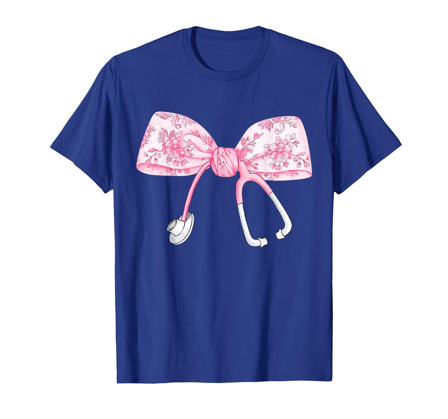 Women Pink Coquette Nurse Stethoscope Bow Nurse Appreciation T-Shirt