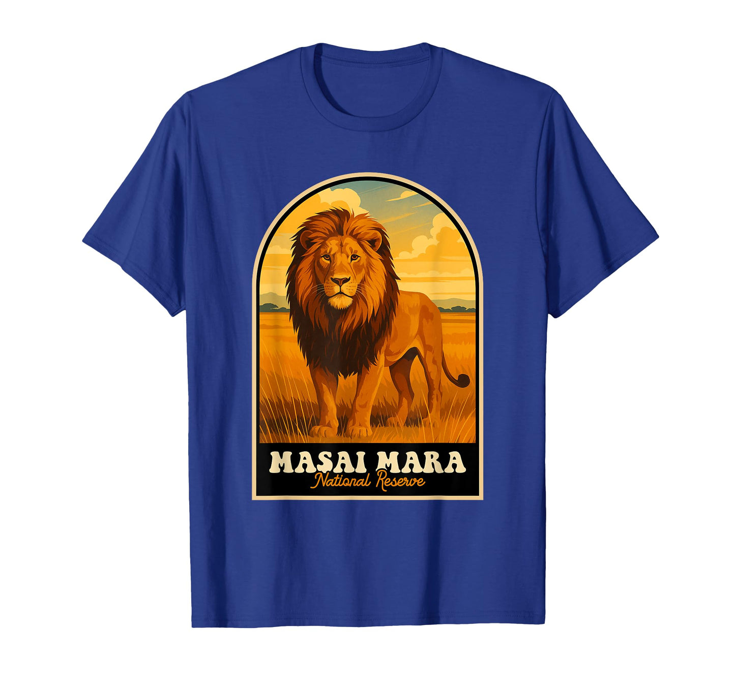 Masai Mara National Reserve Vintage Lion Safari Art T-Shirt