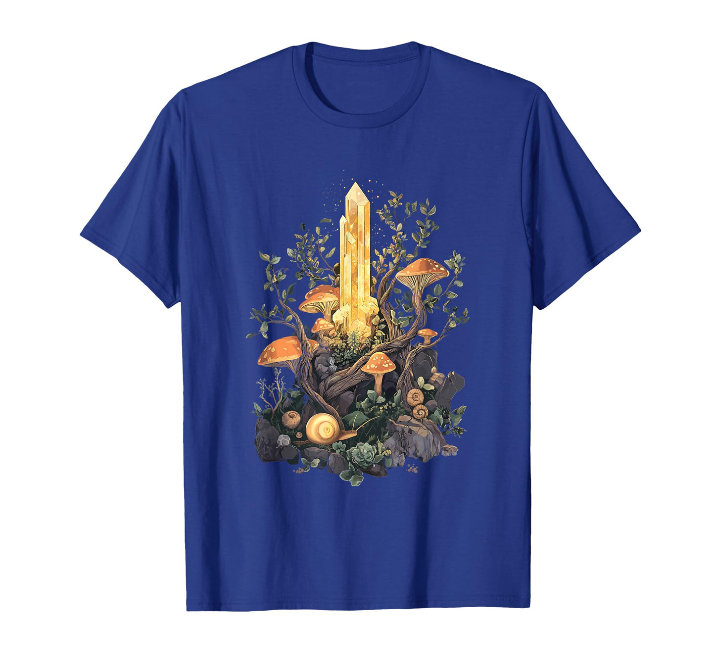 Crystal with Forest Mushrooms and Snails - Goblincore T-Shirt