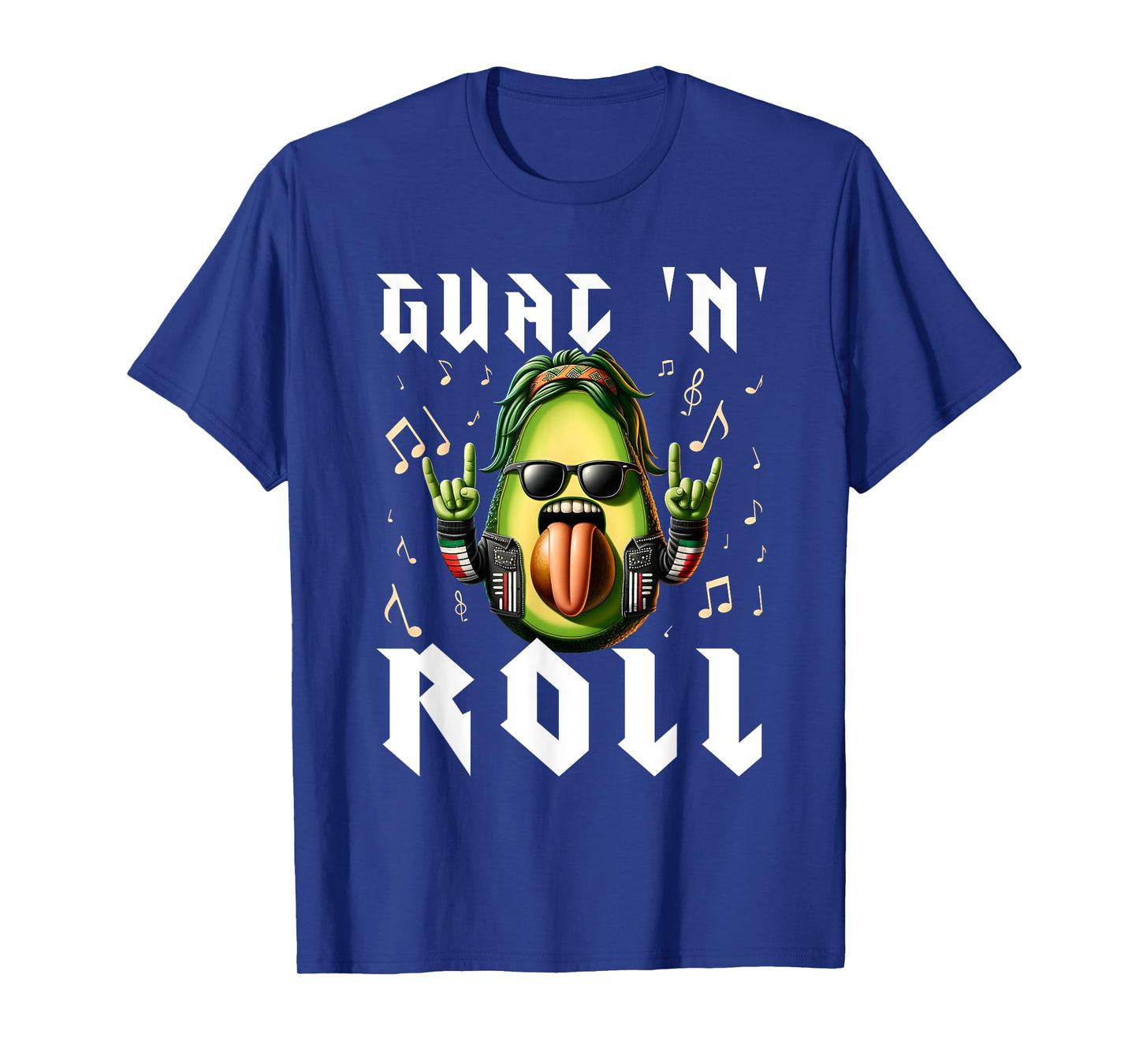 Guac 'N' Roll Rocker Cinco de Mayo Vegan Guacamole Avocado T-Shirt