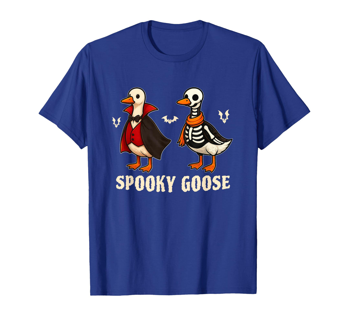 Silly Spooky Goose Halloween Funny Goose Skeleton Vampire T-Shirt