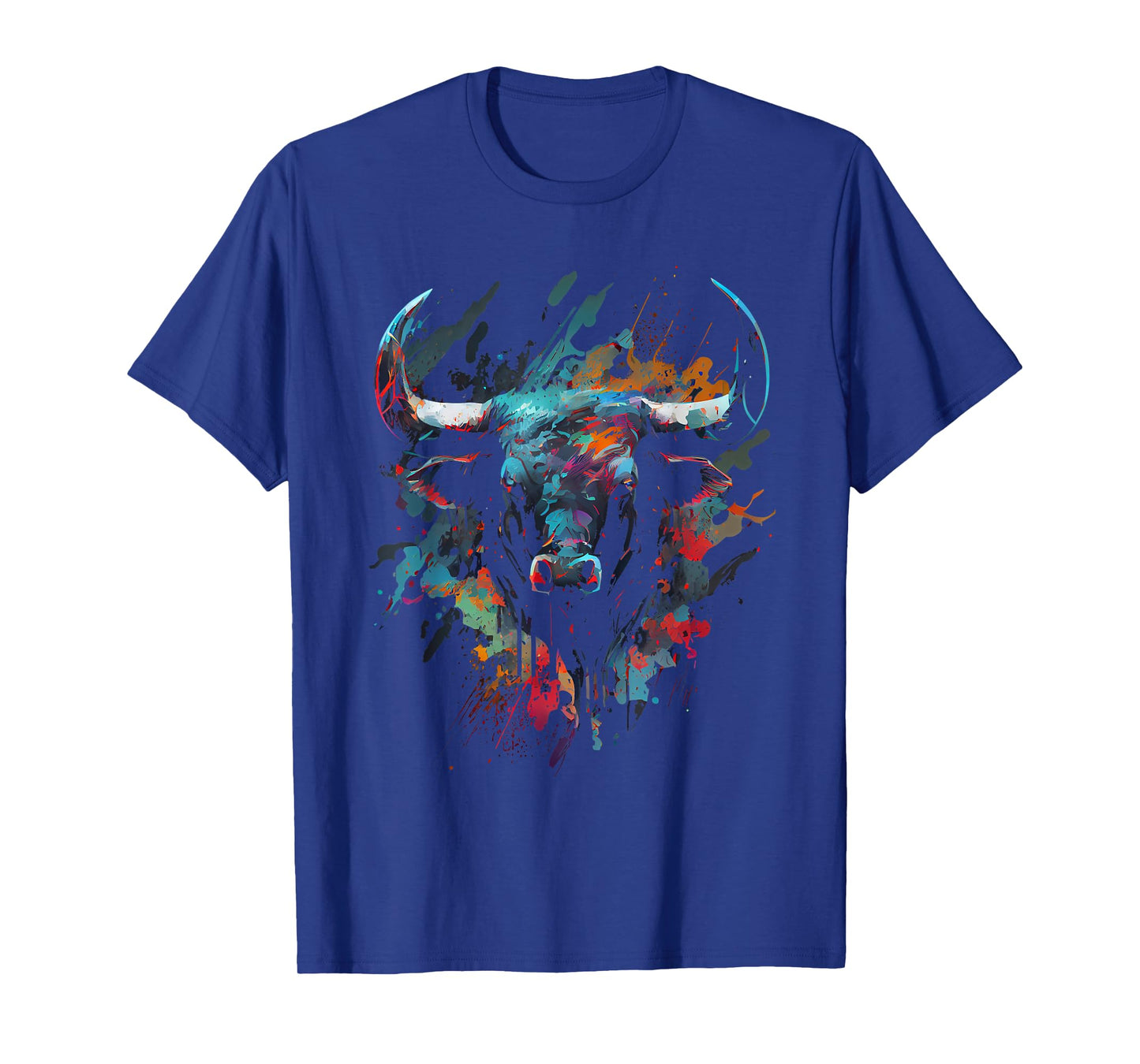Bull Colorful Bull Riding Meat Favorite Animal Bull Fan T-Shirt