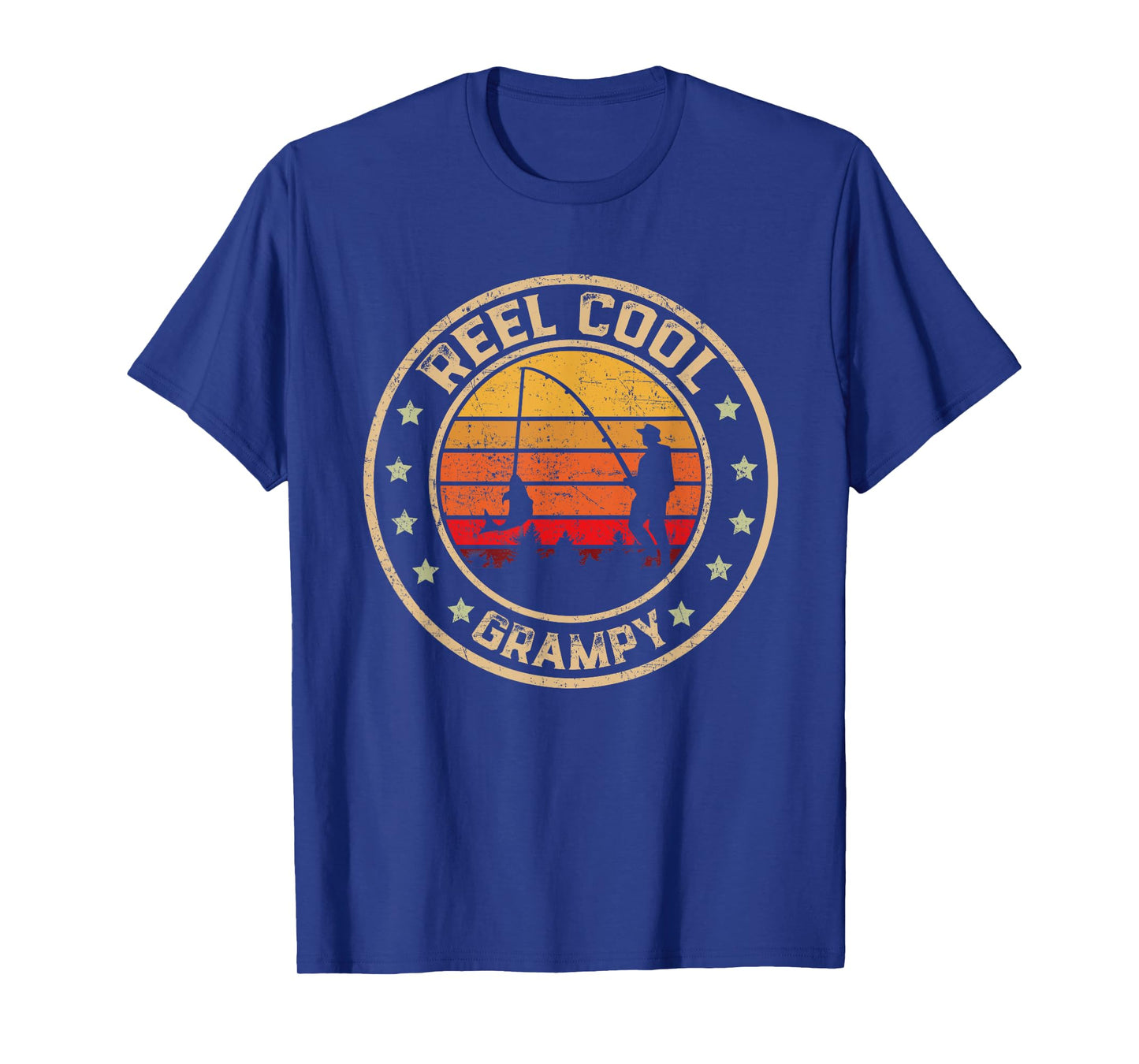 Vintage Reel Cool Grampy Fish Fishing Funny Fathers Day T-Shirt