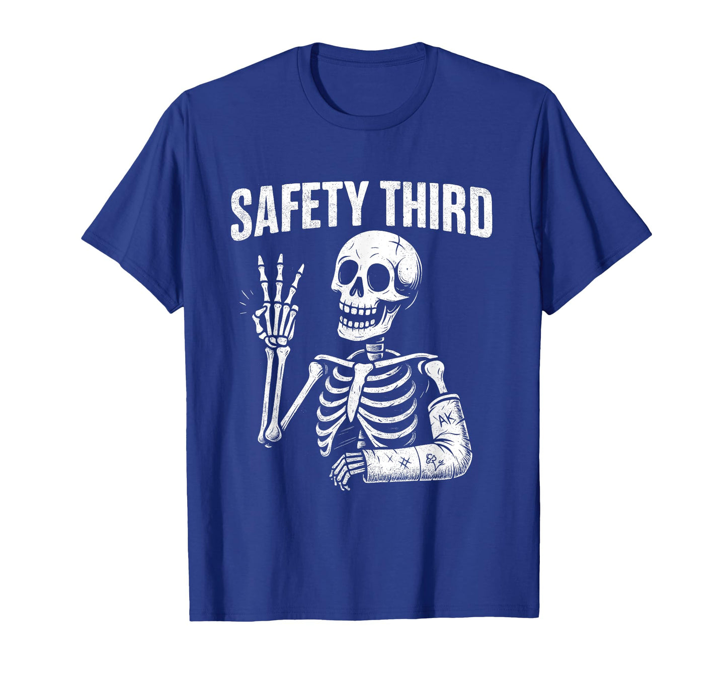 Safety Third Skeleton Humor Ironic Edgy Gothic Dark Design T-Shirt