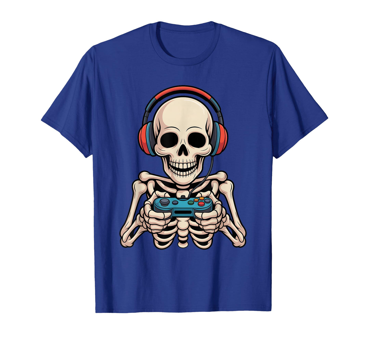 Skeleton Gamer Headphone Funny Halloween Gaming Boys Kids T-Shirt