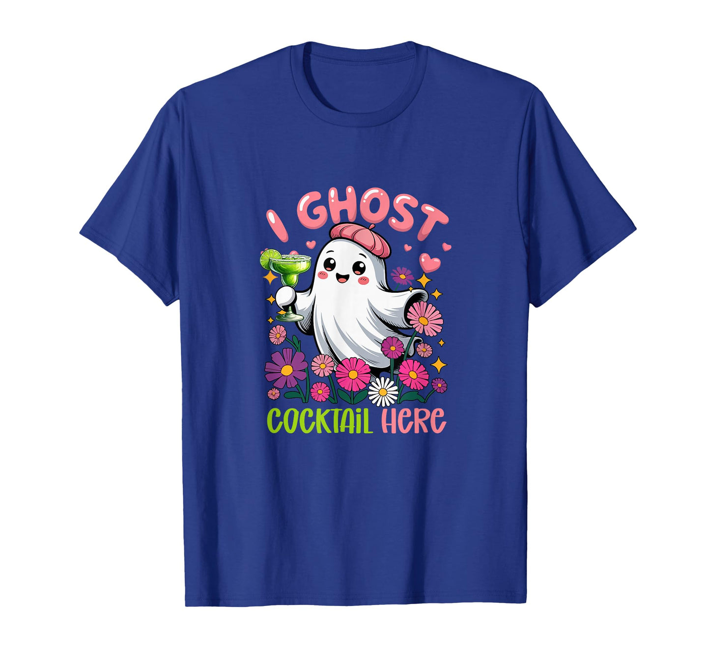I Ghost Cocktail Here Halloween Floral Boo Drinking Cocktail T-Shirt