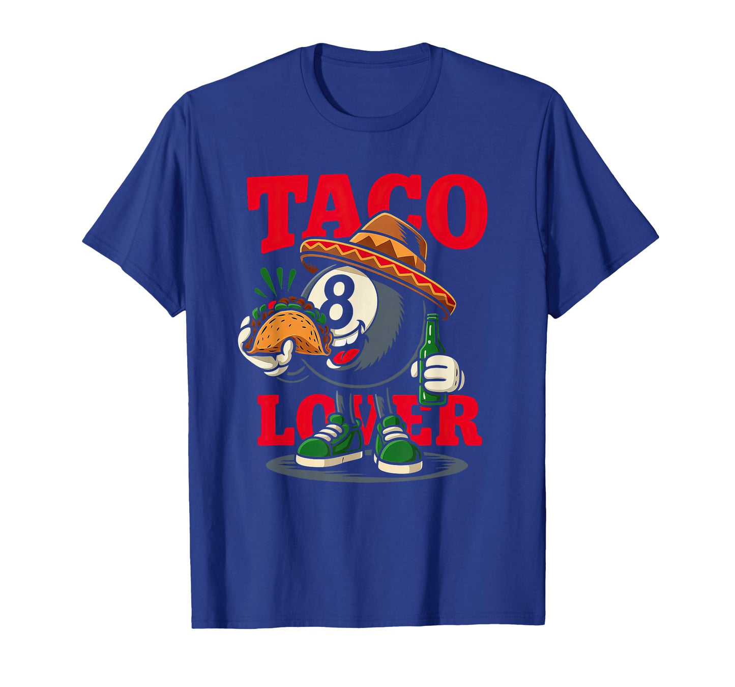 Pool Billards Taco Lover Cartoon T-Shirt