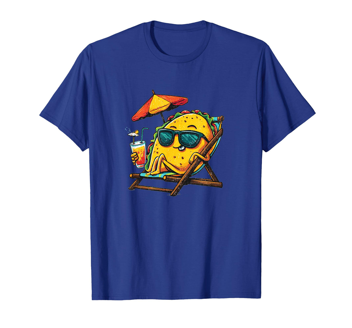 Funny Taco in Beach Chair for Vacation Tacos Lovers T-Shirt