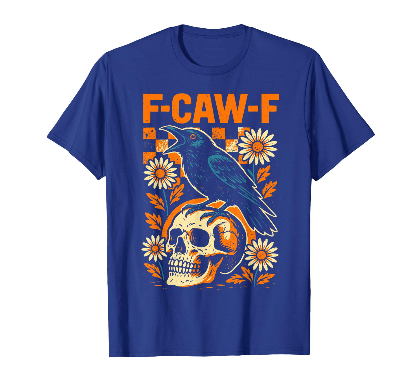 Crow F-Caw-F Funny Black Rook Bird Flowers Adult Humor T-Shirt