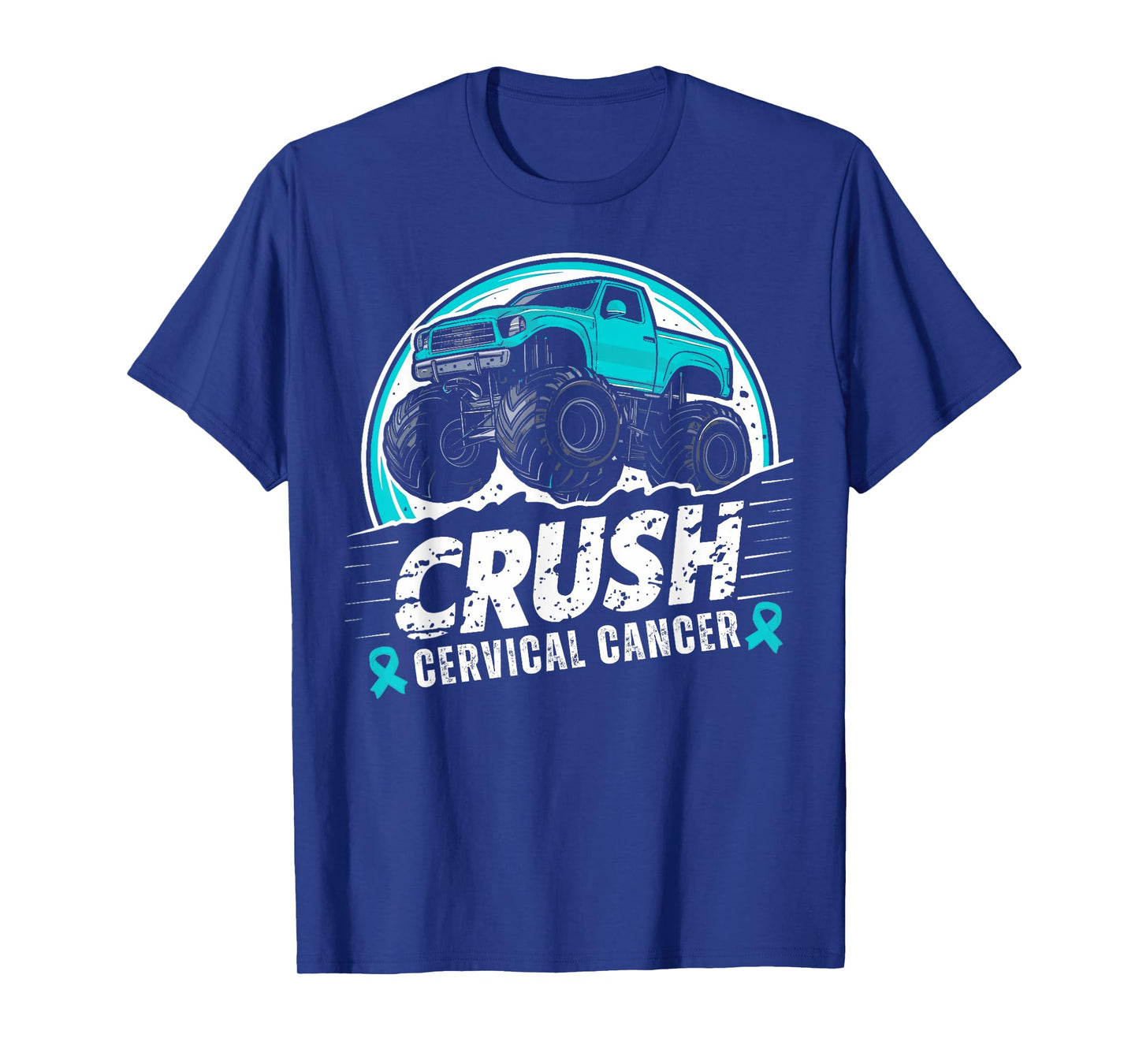 Crush Cervical Cancer Awareness Monster Truck T-Shirt