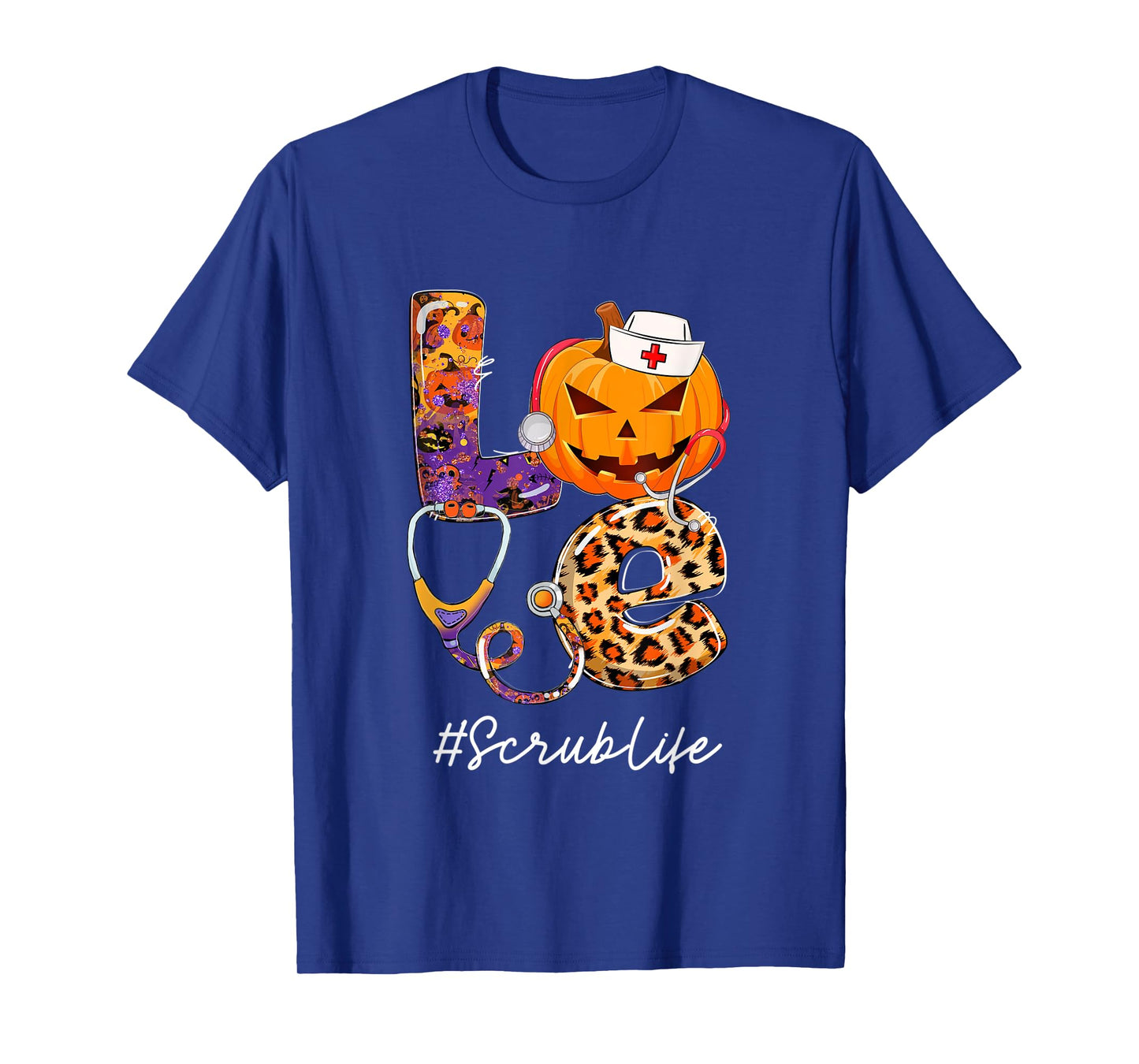 Love Scrub Life Pumpkin Stethoscope Halloween Costume T-Shirt