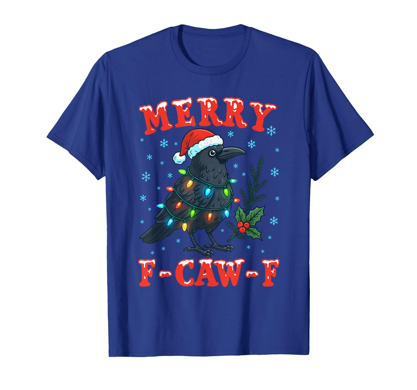 Coquette Merry Christmas F-Caw-F Crow, Santa Black Bird Tees T-Shirt