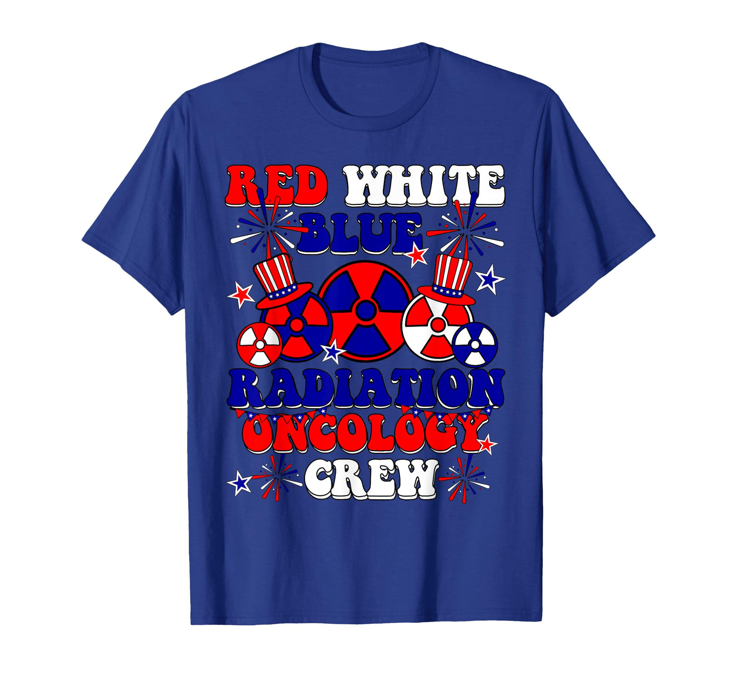 Red White And Blue Radiation Oncology Crew RT 4th Of July T-Shirt