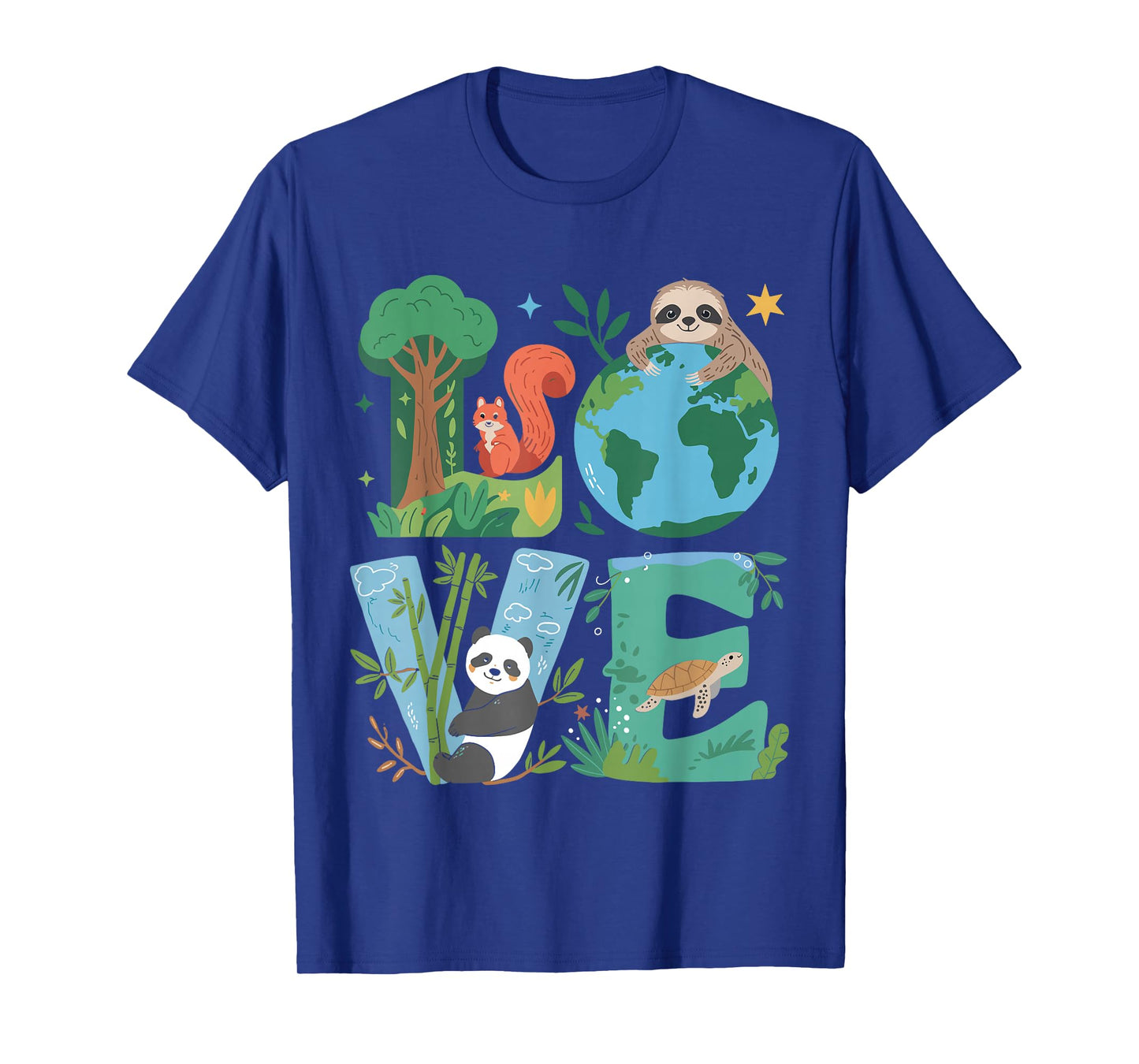 Love Earth Day Planet 2025 Anniversary Environmental Animals T-Shirt
