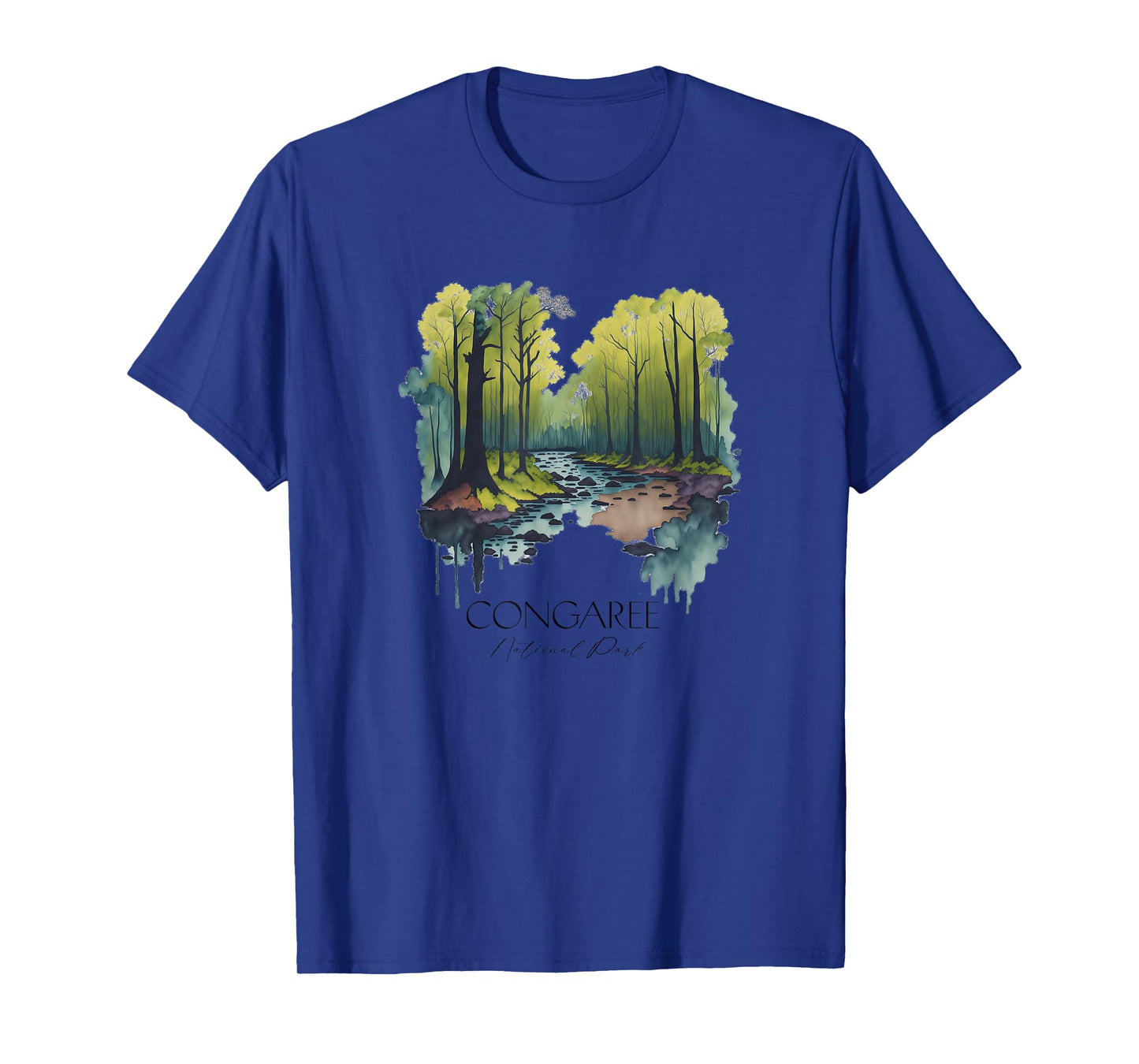 Cool Congaree National Park Hiking Watercolor Graphic T-Shirt
