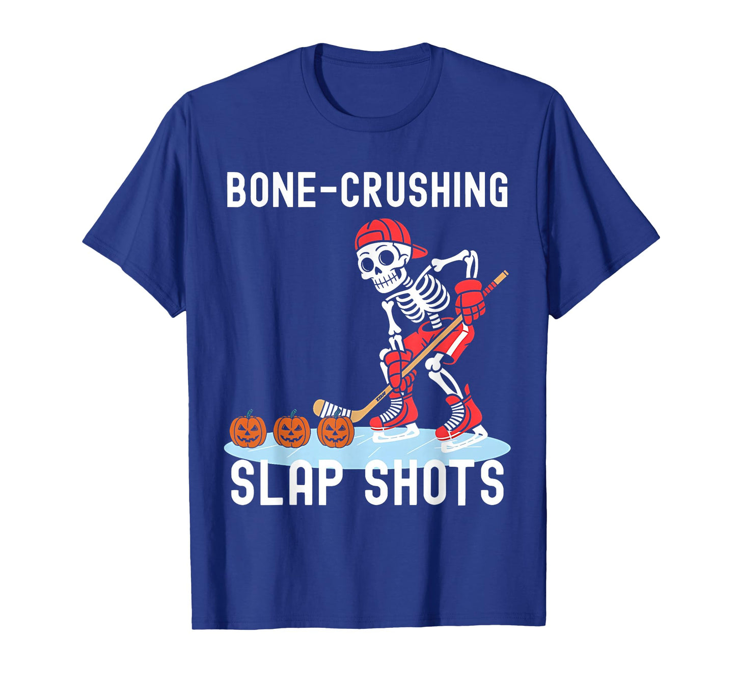 Halloween Skeleton Ice Hockey Costume Men Boys Kids Game Day T-Shirt