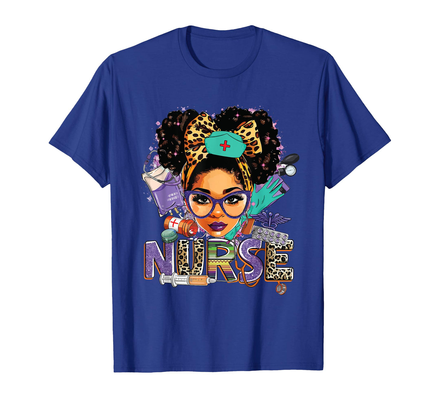 Black Strong Nurse Afro Love Melanin African American Women T-Shirt