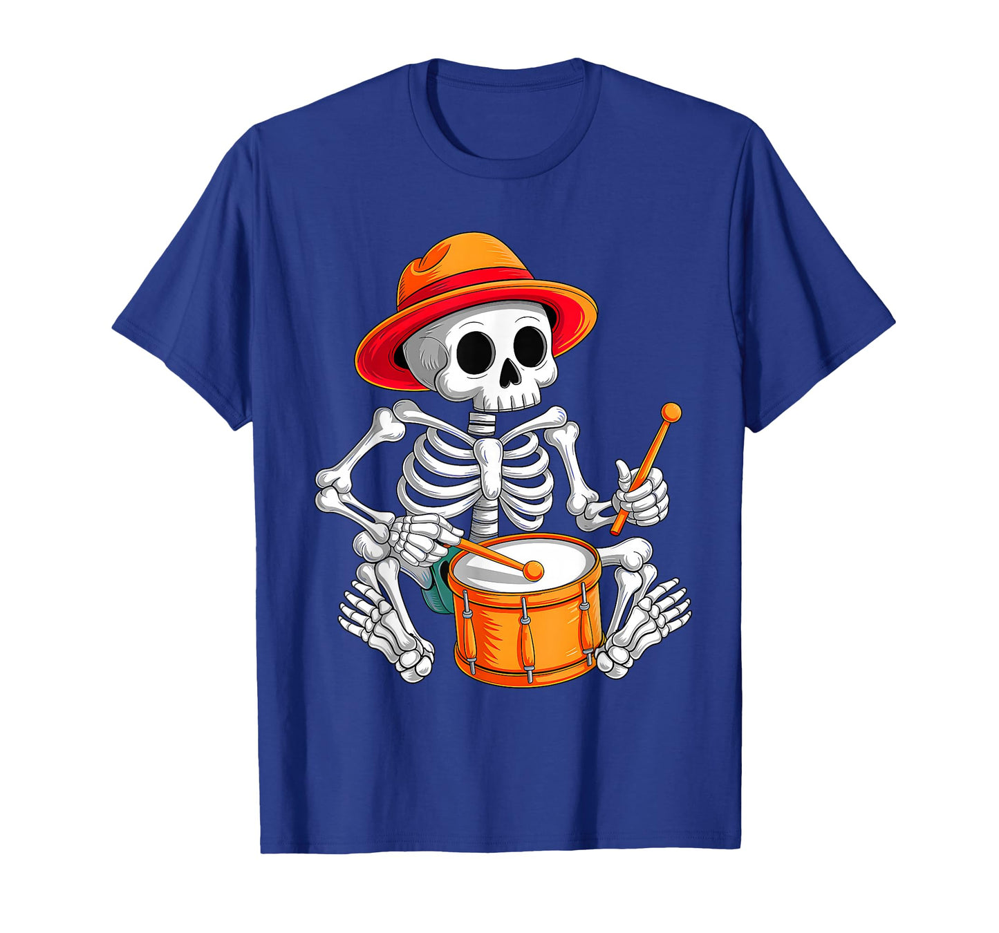 Skeleton Playing Drum Halloween Costume for Men Boys Kid T-Shirt