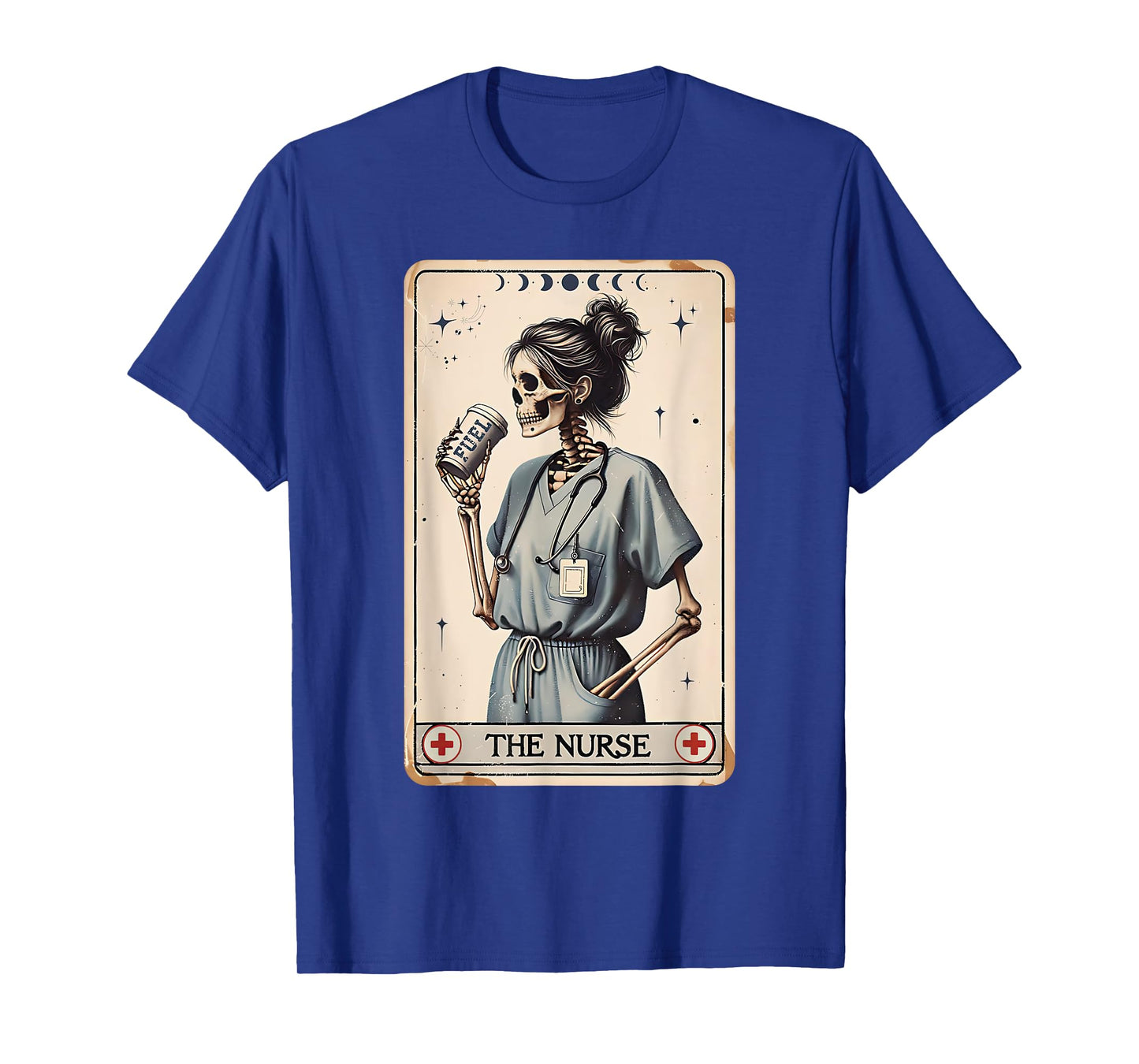 The Nurse Tarot Card Skeleton Coffee Nurses Fuel Nursing T-Shirt