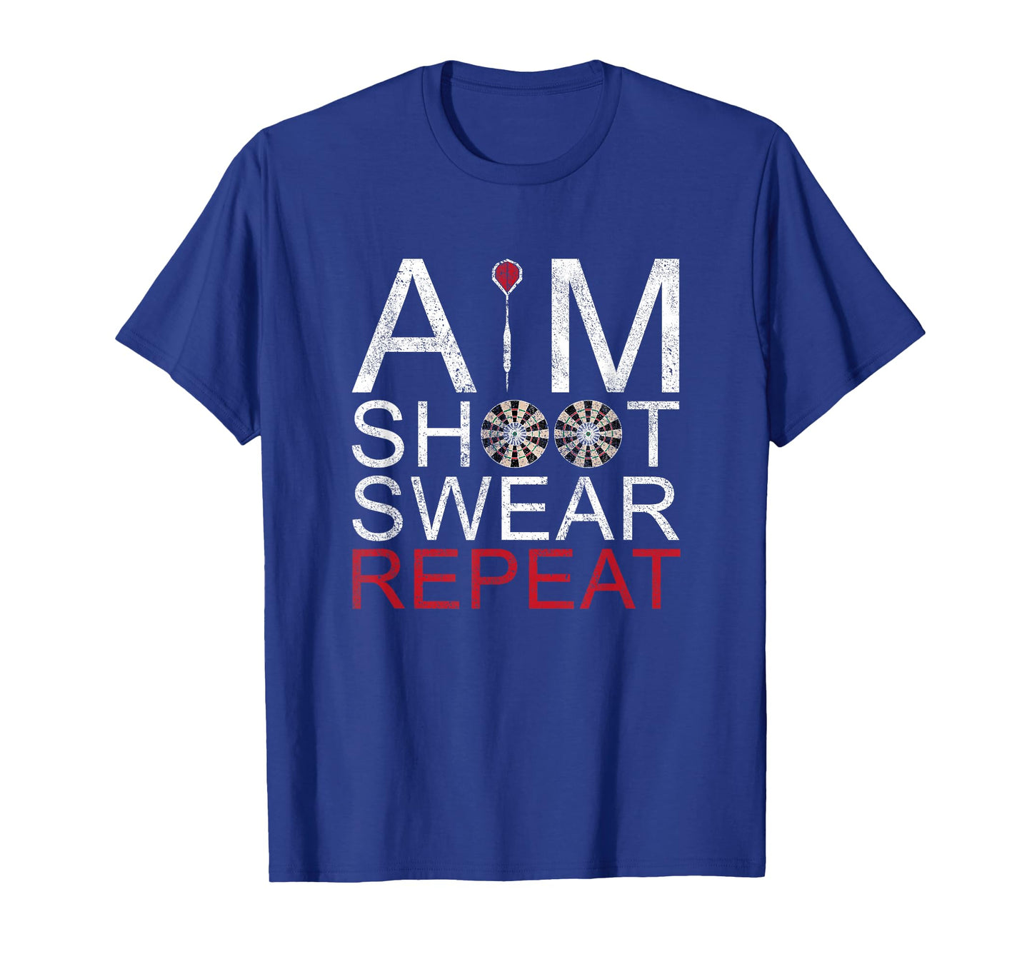 Aim Shoot Swear Repeat Darts T-Shirt Retro Vintage Gift T-Shirt
