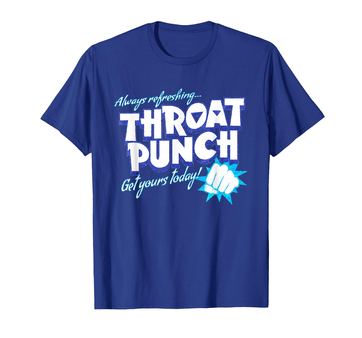 Distressed Refreshing Throat Punch T-Shirt Blue T-Shirt