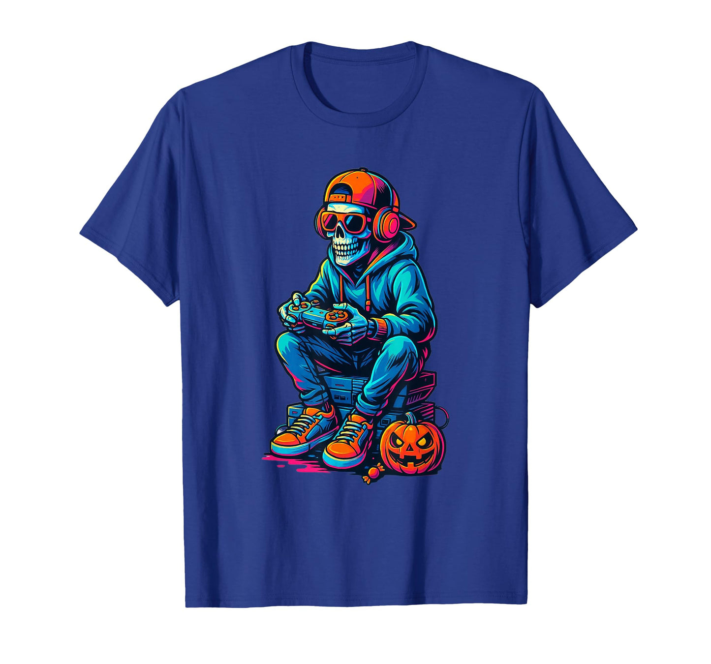 Halloween Skeleton Gamer Funny Video Game for Boys Kids T-Shirt