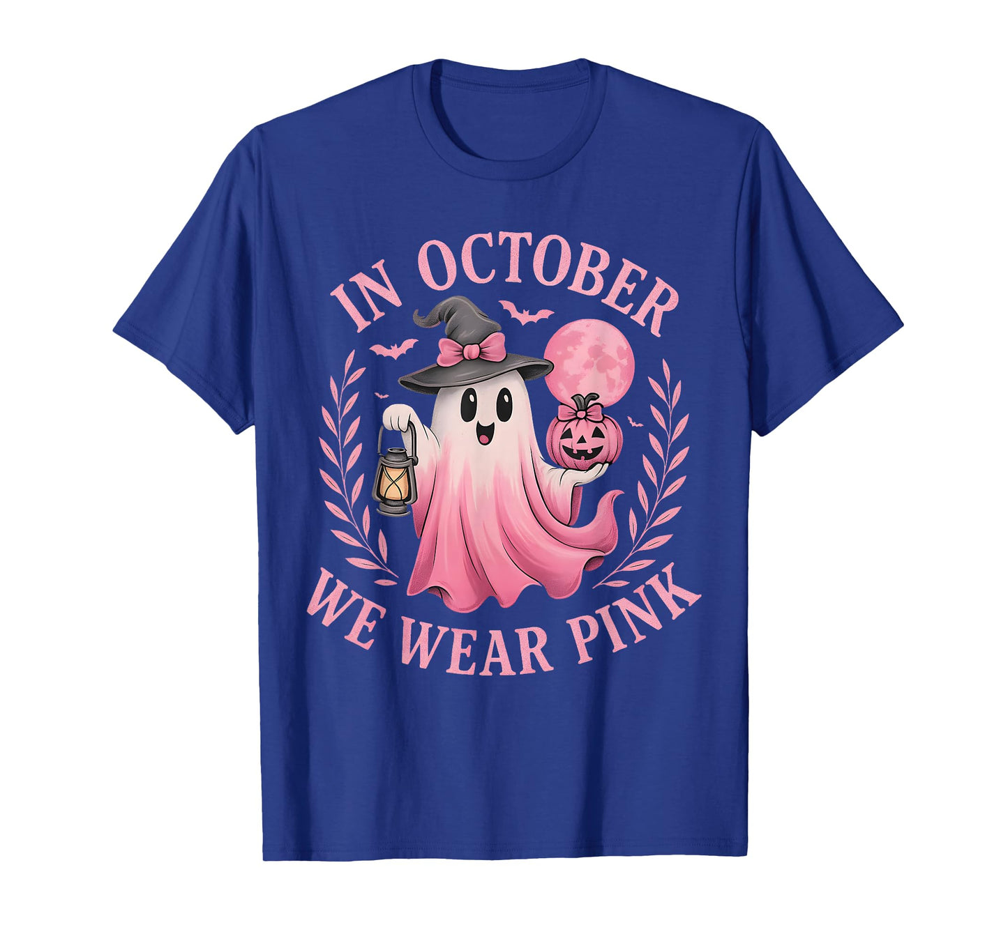 In October We Wear Pink Breast Cancer Awareness Halloween T-Shirt