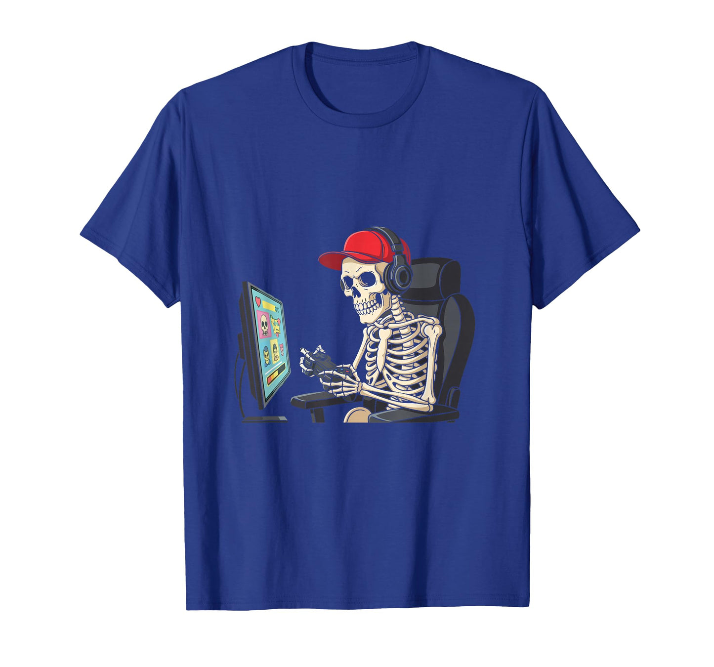 Skeleton Gaming Vibes Headphones Controller Funny Halloween T-Shirt