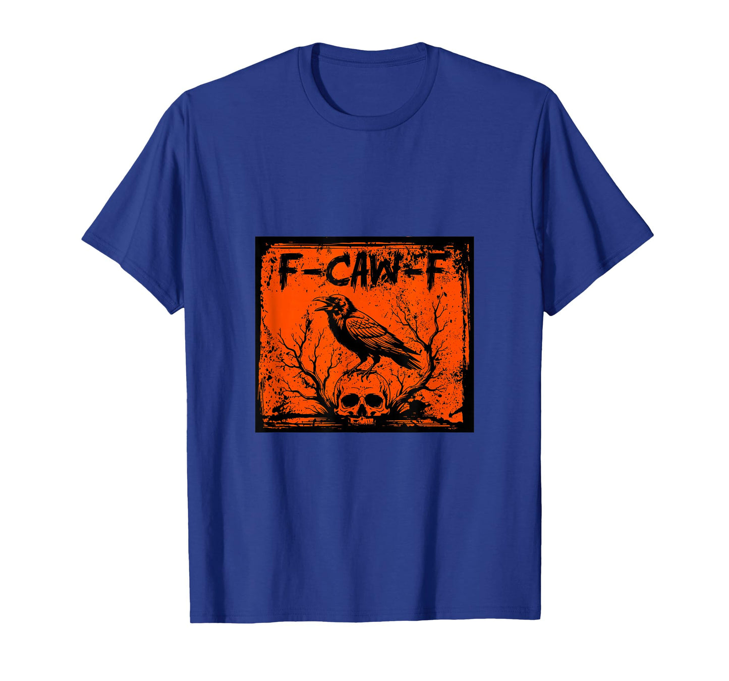 Spooky Crow Raven Skull F-Caw-F Funny Halloween T-Shirt